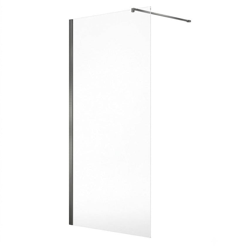 Aqualla Glass Collection Wet Room Panel Standard Kit (Gunmetal Grey)