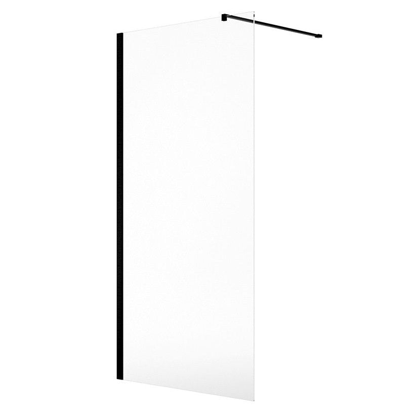 Aspect 8mm Matt Black Wetroom Glass Panel