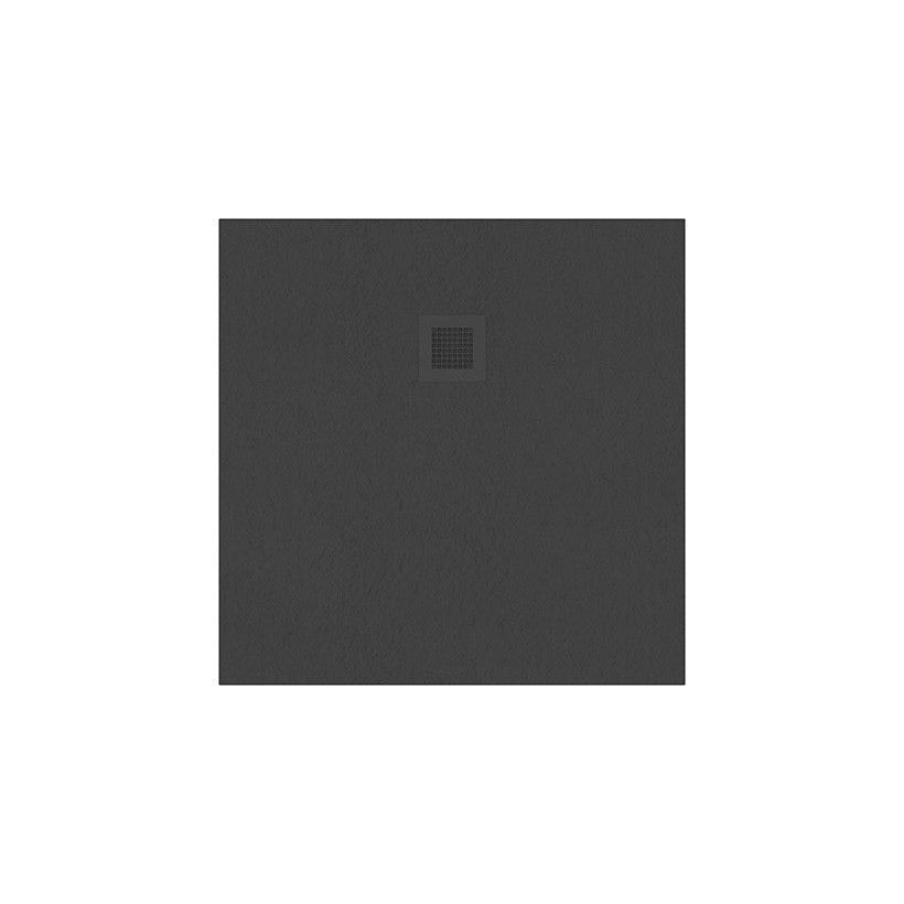 Slate Effect Square Shower Tray - Anthracite
