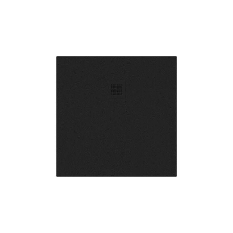 Slate Effect Square Shower Tray - Black