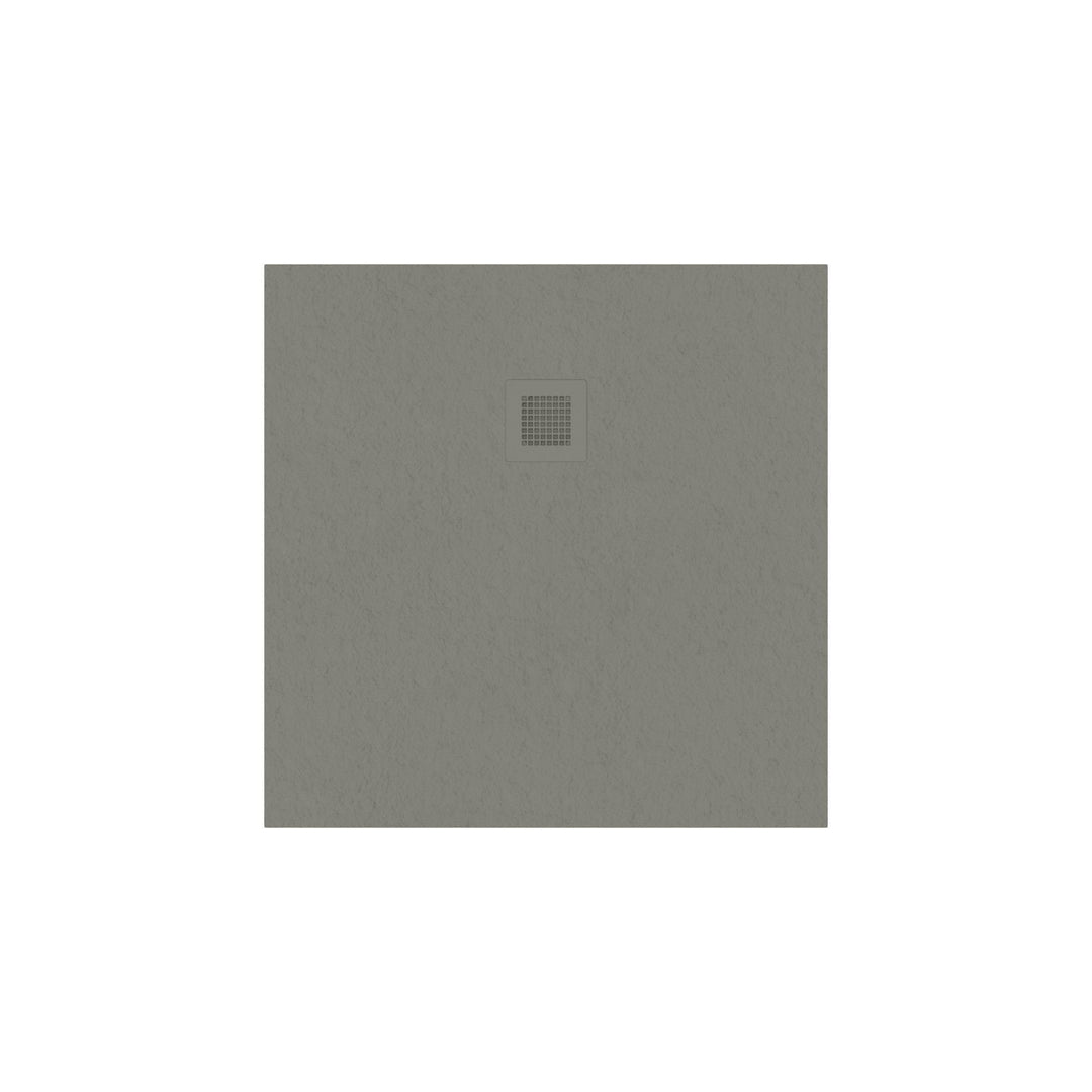 Slate Effect Square Shower Tray - Taupe