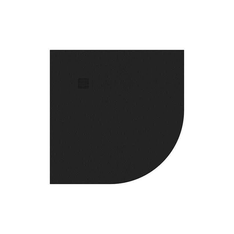 Slate Effect Quadrant Shower Tray - Black