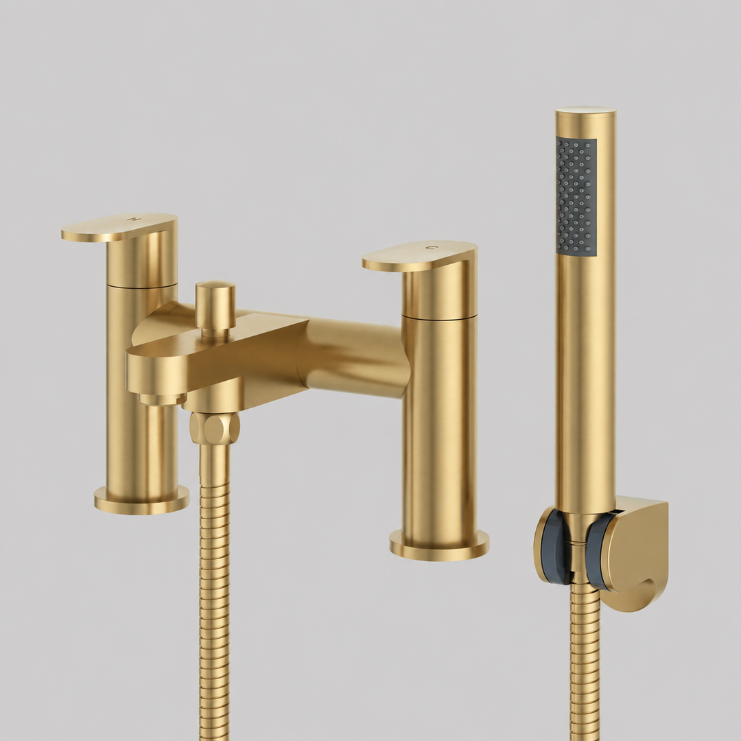 Bryant Bath Shower Mixer Tap with Handheld Spray – Brushed Brass