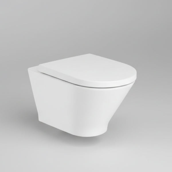 Roca The Gap Round Wall Hung Rimless Toilet Pan with Soft Close Seat