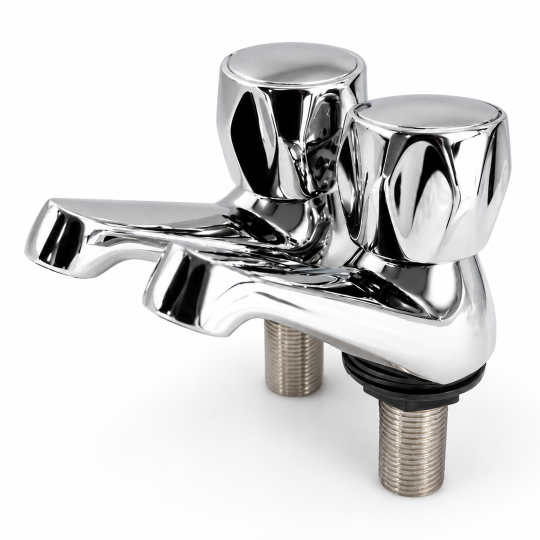 Plumbdirect Crown 1/2" Basin Pillar Taps – Pair