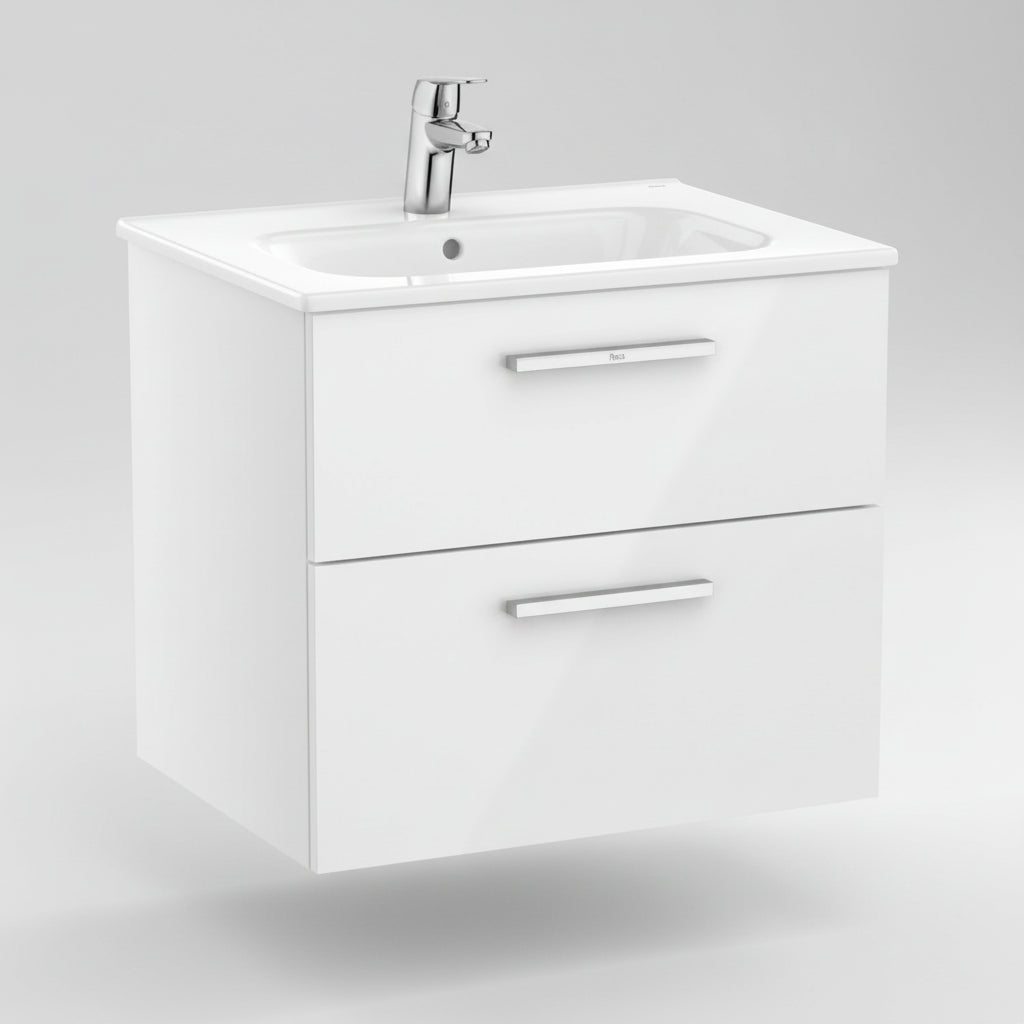 Roca Victoria Basic 600mm Wall Mounted Vanity Unit in White