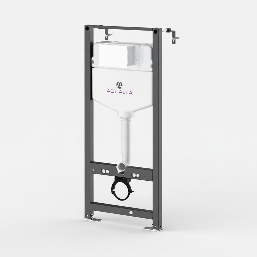 Aqualla 1160mm Concealed Wall-Hung WC Frame & Dual Flush Cistern
