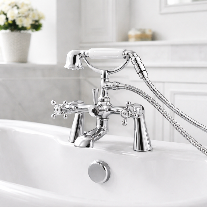 Adare Traditional Bath Shower Mixer - Chrome