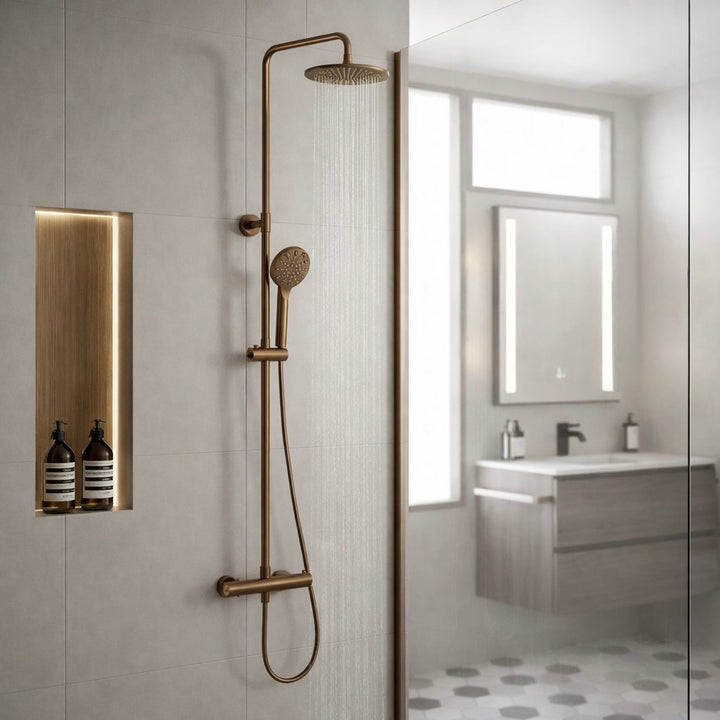 Aqualla Design Dual Drench Thermostatic Shower (Multiple Colours)