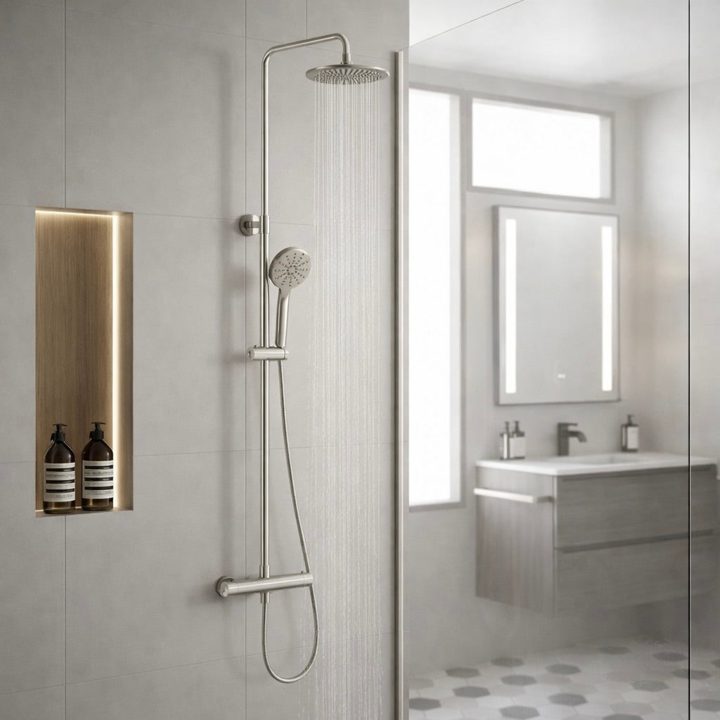 Aqualla Design Dual Drench Thermostatic Shower (Multiple Colours)
