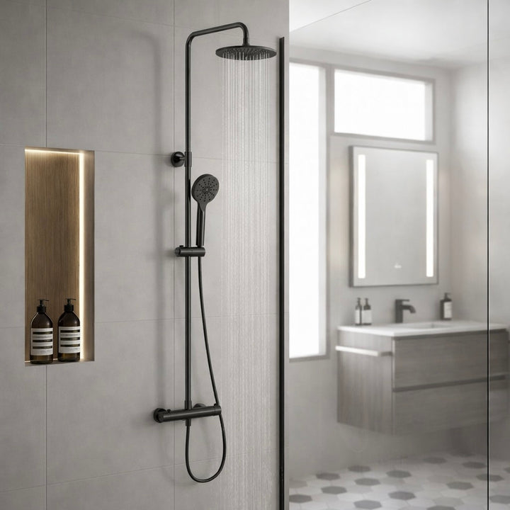 Aqualla Design Dual Drench Thermostatic Shower (Multiple Colours)