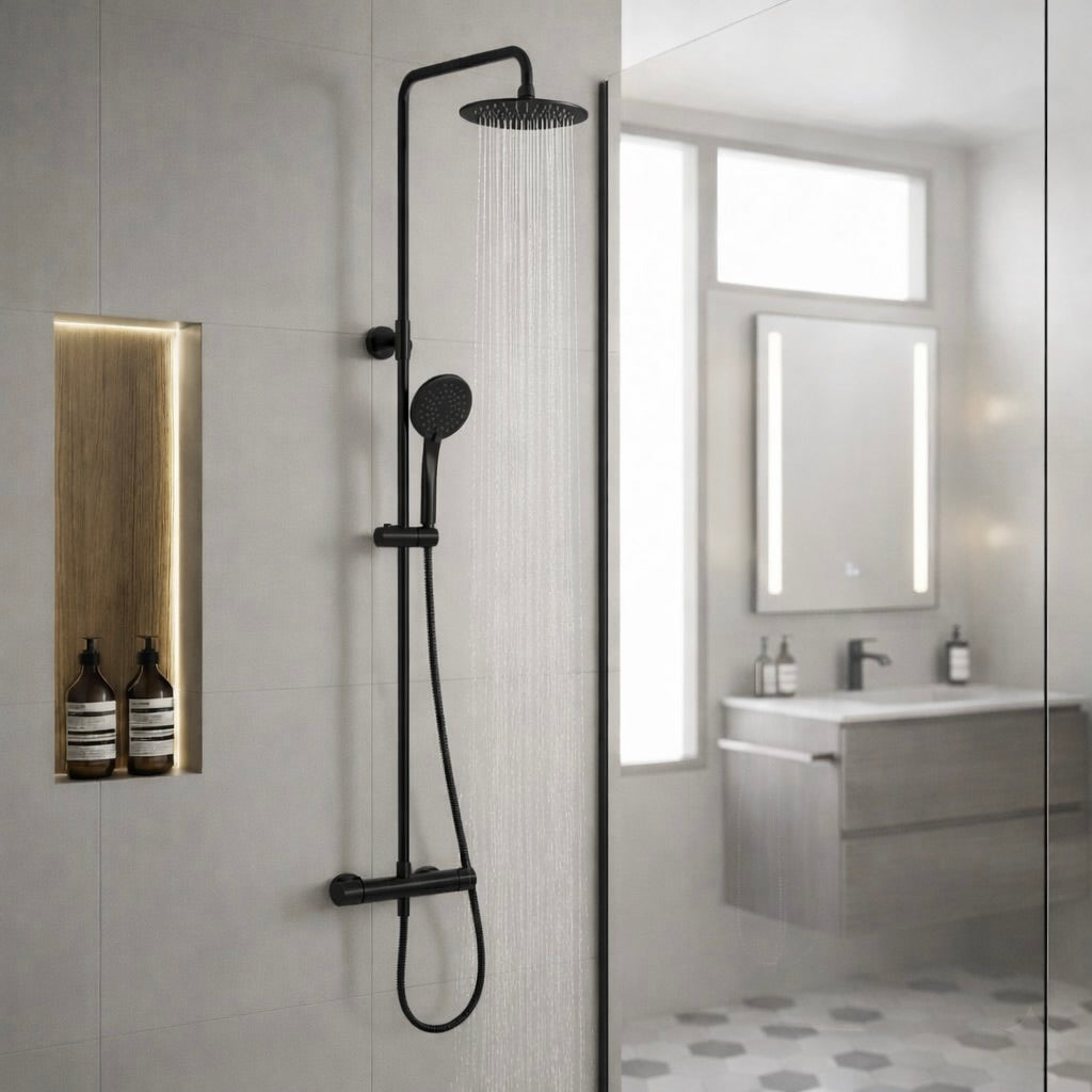Aqualla Design Dual Drench Thermostatic Shower (Multiple Colours)