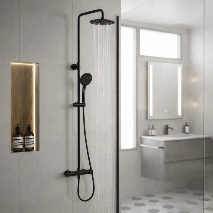 Aqualla Design Dual Drench Thermostatic Shower (Multiple Colours)