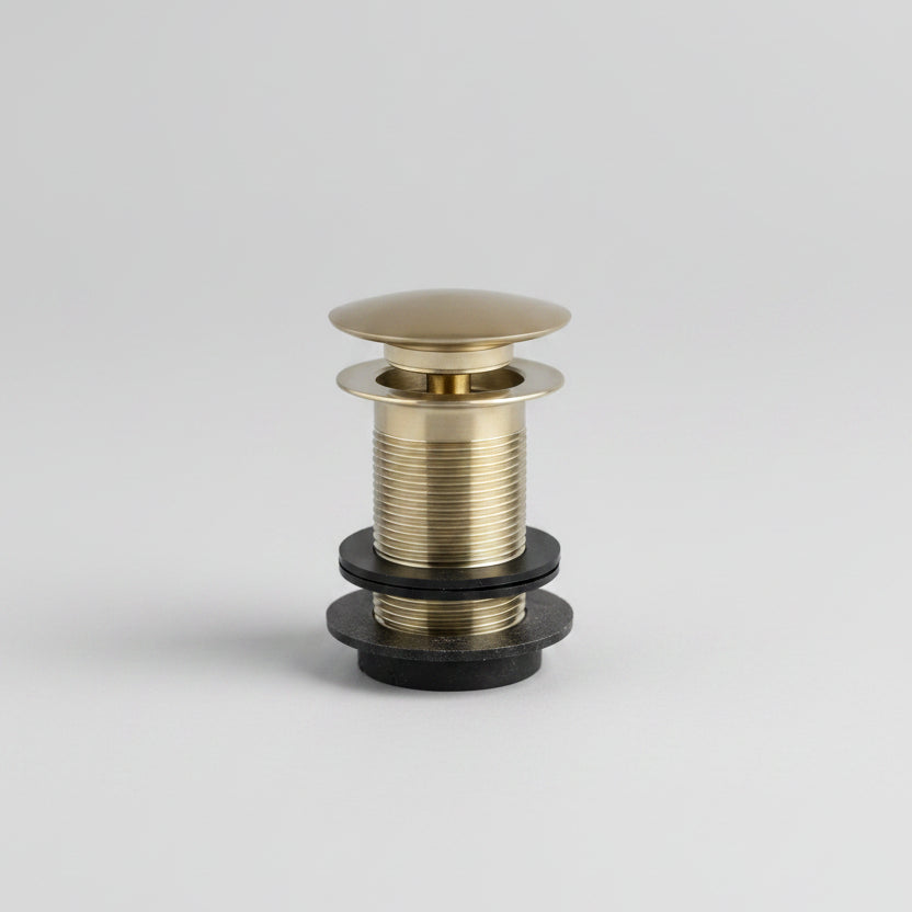 Mushroom Spring Waste Unslotted Brushed Brass