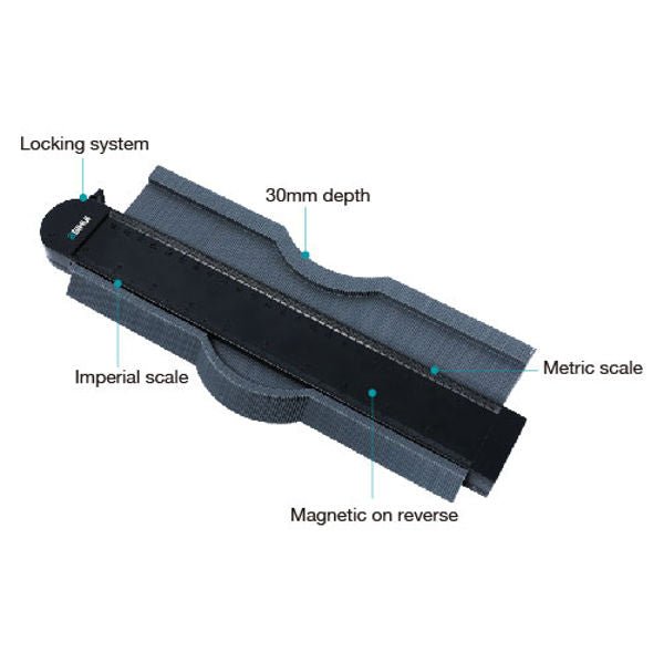 Bihui 10" Lockable PVC Contour Gauge (Magnetic)
