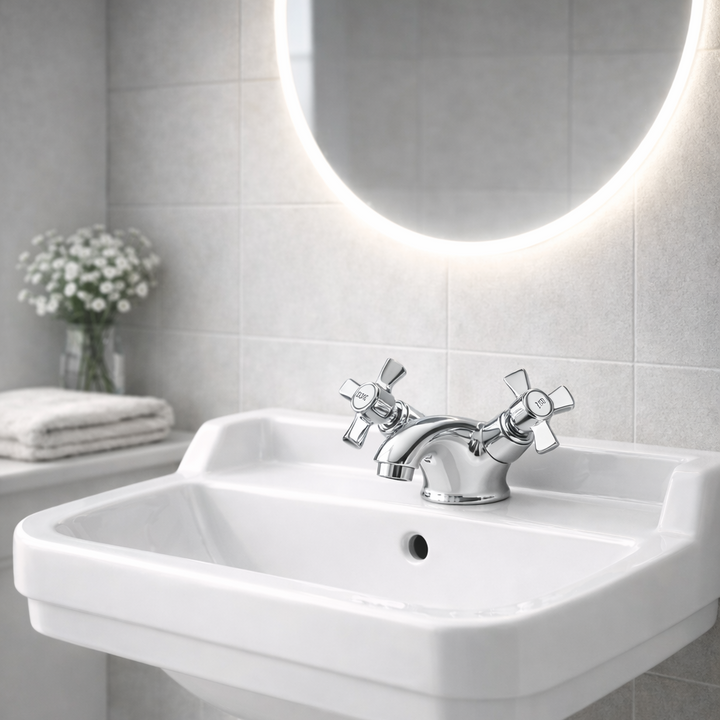 Cashel Traditional Basin Mixer & Waste (Chrome)