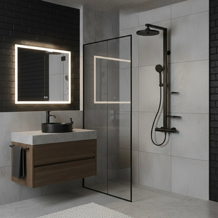 Ceratherm Alu+ Dual Shower System (Black)