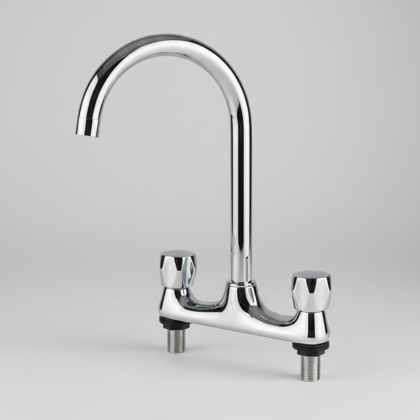 Crown High Spout Dual Control Kitchen Sink Mixer Tap – Chrome