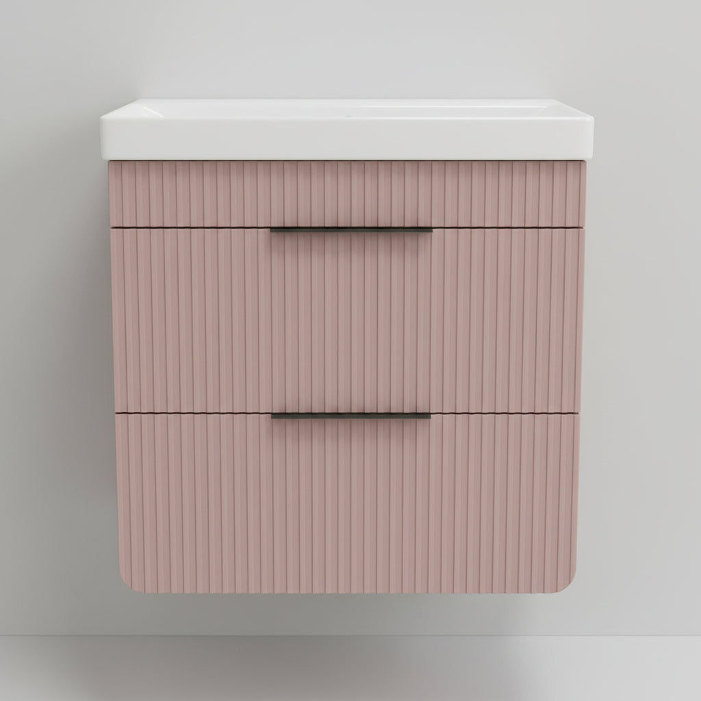 Pedro 60cm Wall Mounted Vanity Unit in Pink