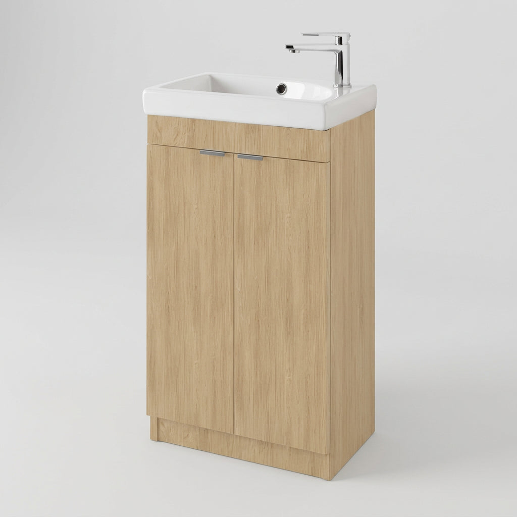 Faro 450mm Floor Standing Vanity Unit in Light Oak