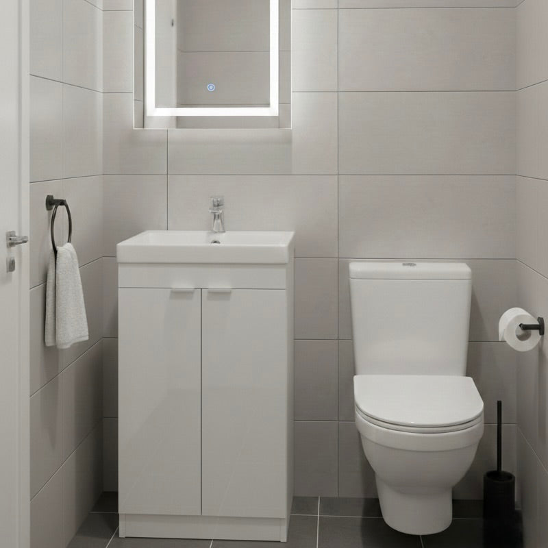 Faro 450mm Floor Standing Vanity Unit in Gloss White
