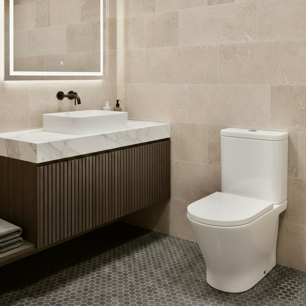 Roca Gap Comfort Height Round Rimless Fully Shrouded Toilet