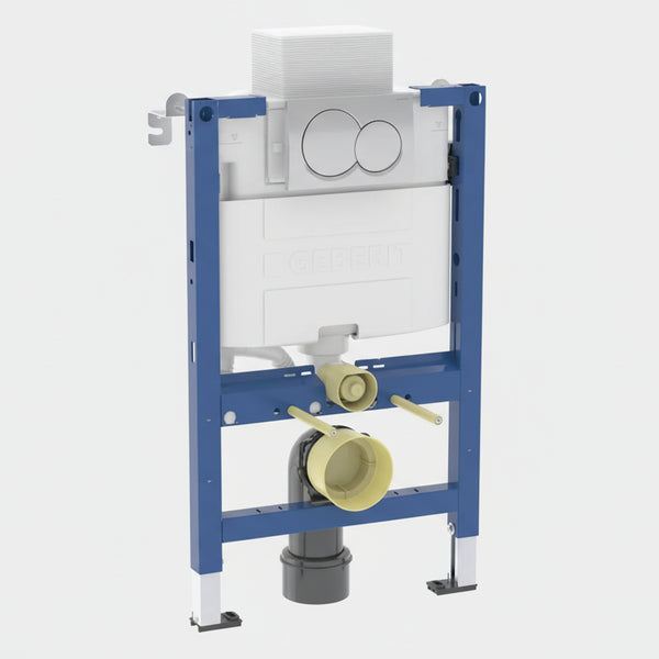 Geberit Duofix 82cm Wall-Hung WC Frame with Alpha Concealed Cistern & Alpha01 Flush Plate