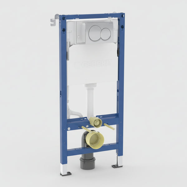 Geberit Duofix 112cm Wall-Hung WC Frame with Alpha Concealed Cistern & Alpha01 Flush Plate