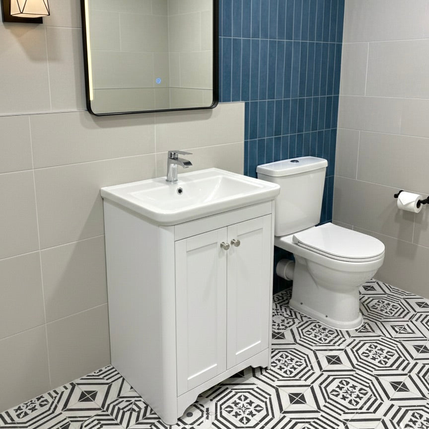 Lambeth 60cm Floor Standing Vanity Unit in White