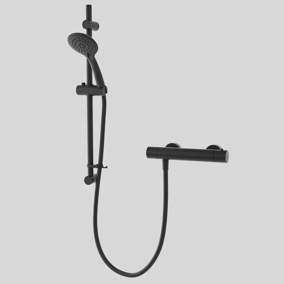 Aqualisa Round Exposed Bar Shower (Matt Black)