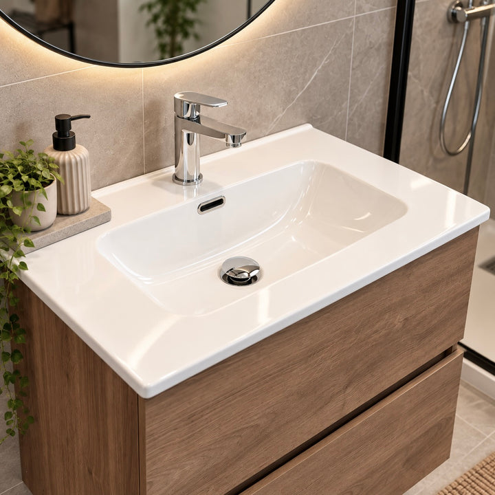 ICON 60cm Wall-Hung Oak Unit & Basin
