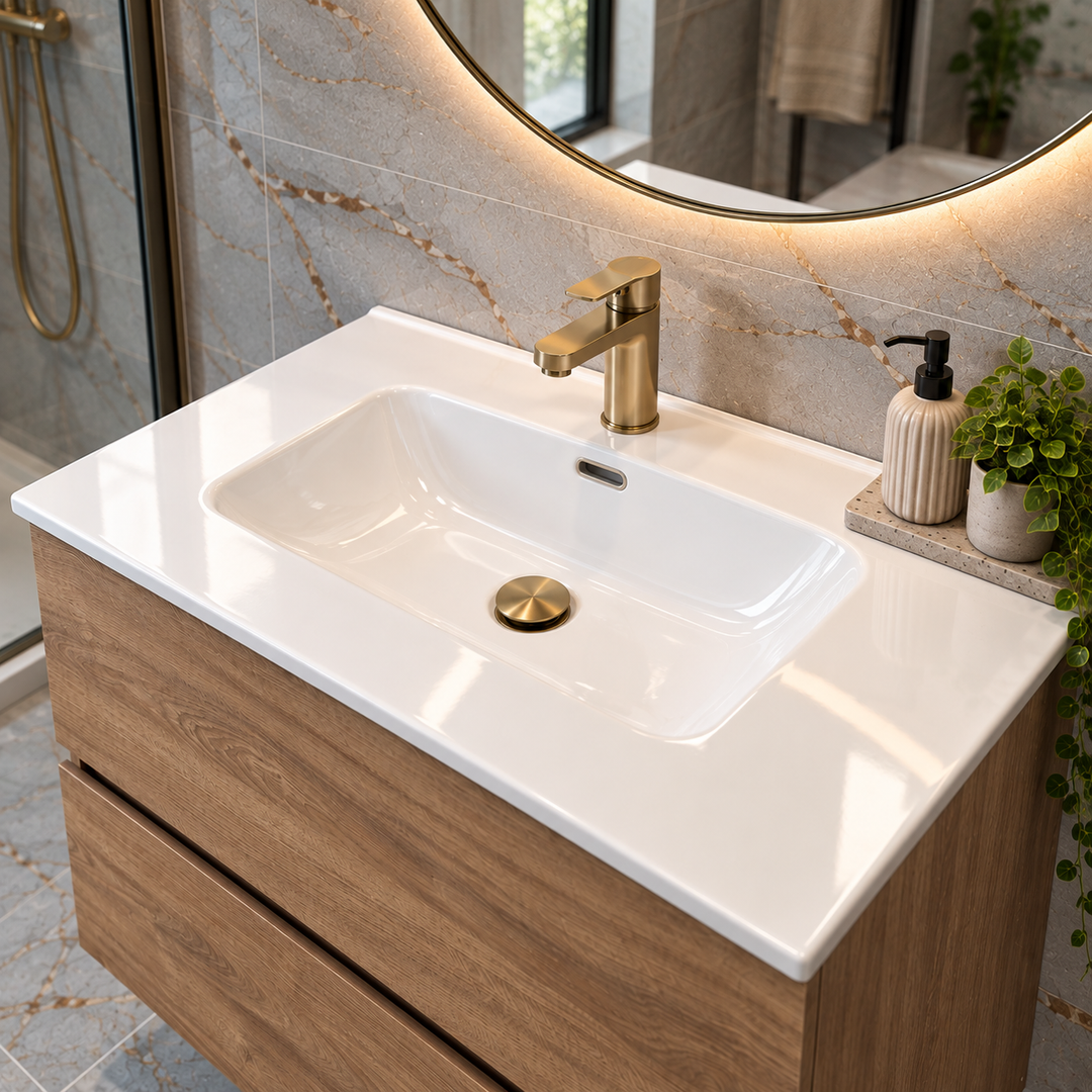 ICON 80cm Wall-Hung Oak Unit & Basin