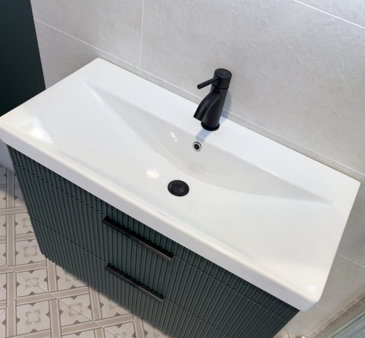 Pedro 80cm Wall Mounted Vanity Unit in Green