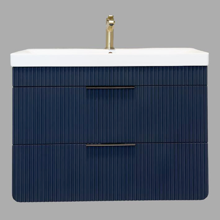 Pedro 80cm Wall Mounted Vanity Unit in Indigo Blue