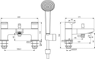Ideal Standard Ceraplan Bath Shower Mixer (Chrome)