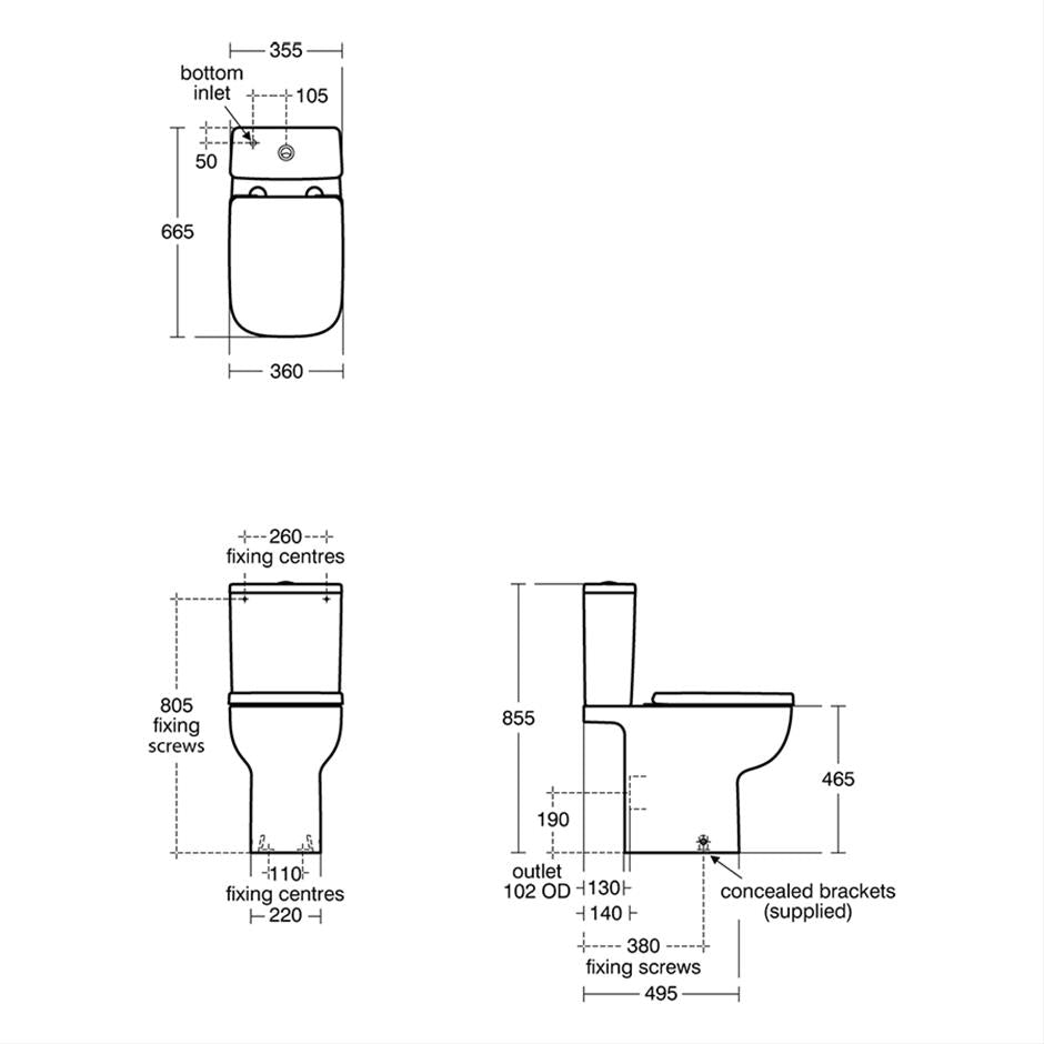 Ideal Standard i.life A Comfort Height Open Back Toilet