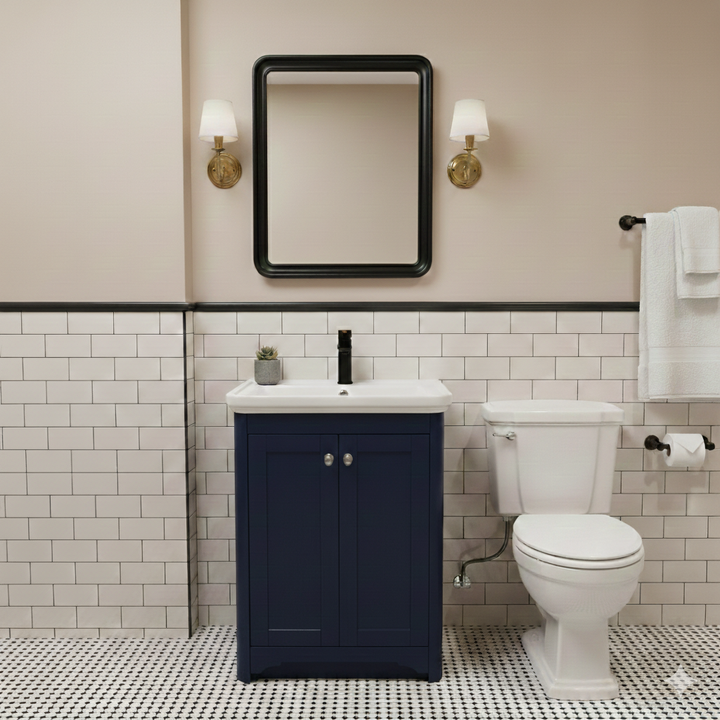 Lambeth 60cm Floor Standing Vanity Unit in Indigo Ash