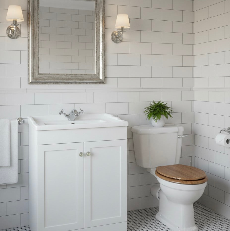 Kylemore 600mm Traditional Floor Standing Vanity Unit in Matt White