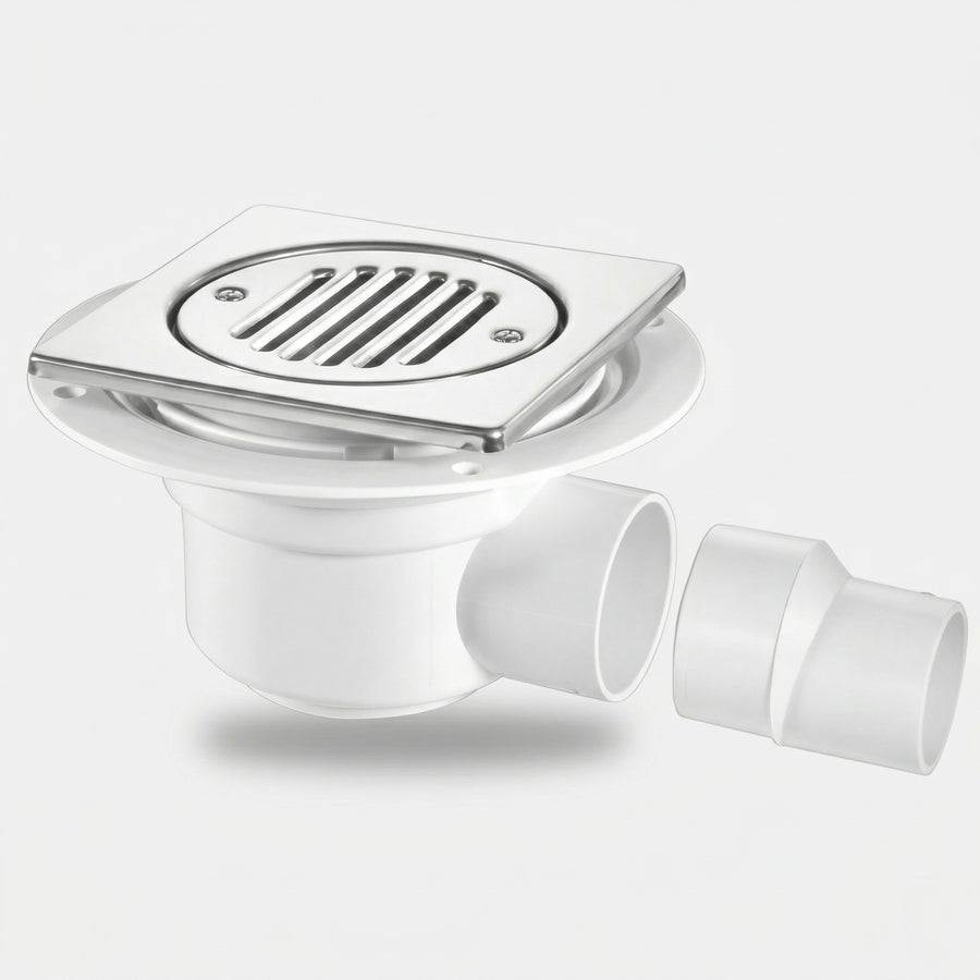 150mm Gully Riser McAlpine TSG50T6SS 150mm Square Wetroom Gully (Stainless Steel ...