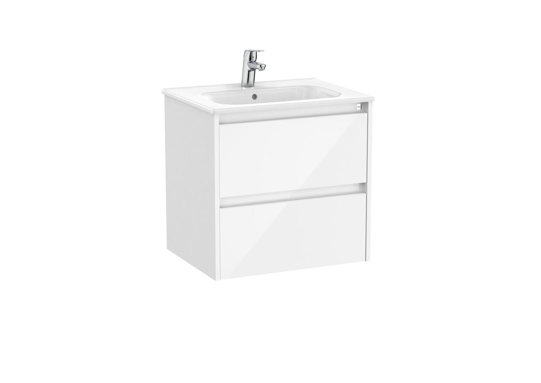 Roca Tenet Glossy White Wall-Hung Vanity Unit & Basin