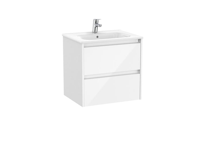 Roca Tenet Glossy White Wall-Hung Vanity Unit & Basin