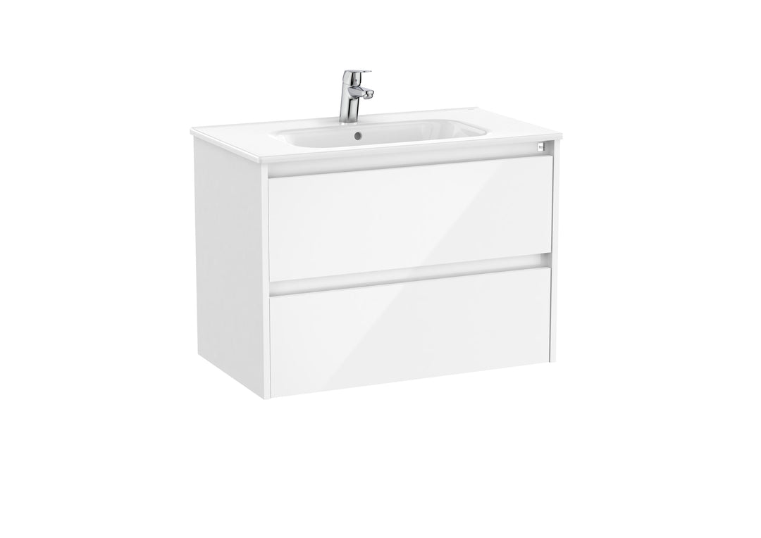 Roca Tenet Glossy White Wall-Hung Vanity Unit & Basin