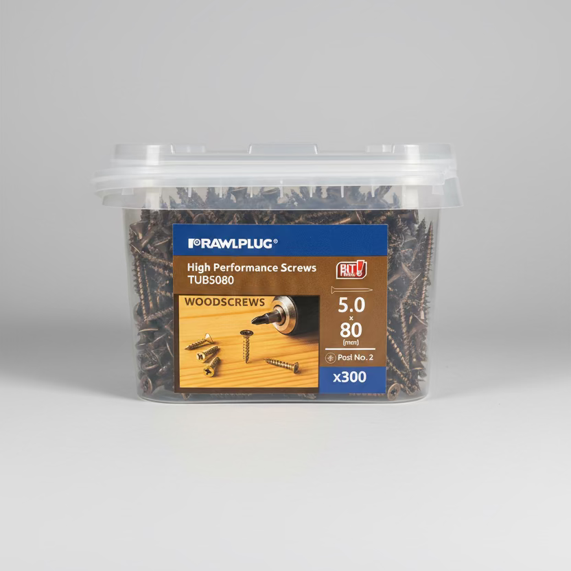 Rawlplug Chipboard Screw 5.0 x 80 (Box of 300)