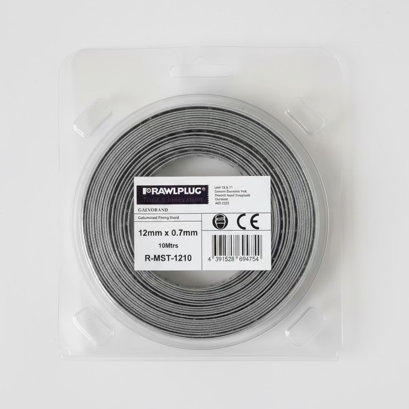 Rawlplug Galvanised Fixing Band 12mm x 0.7mm x 10m Single