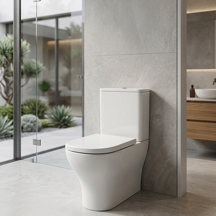 Roca Optica Fully Back-to-Wall Close-Coupled Rimless Toilet