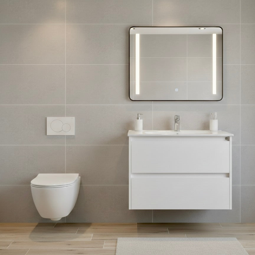 Roca Tenet Glossy White Wall-Hung Vanity Unit & Basin