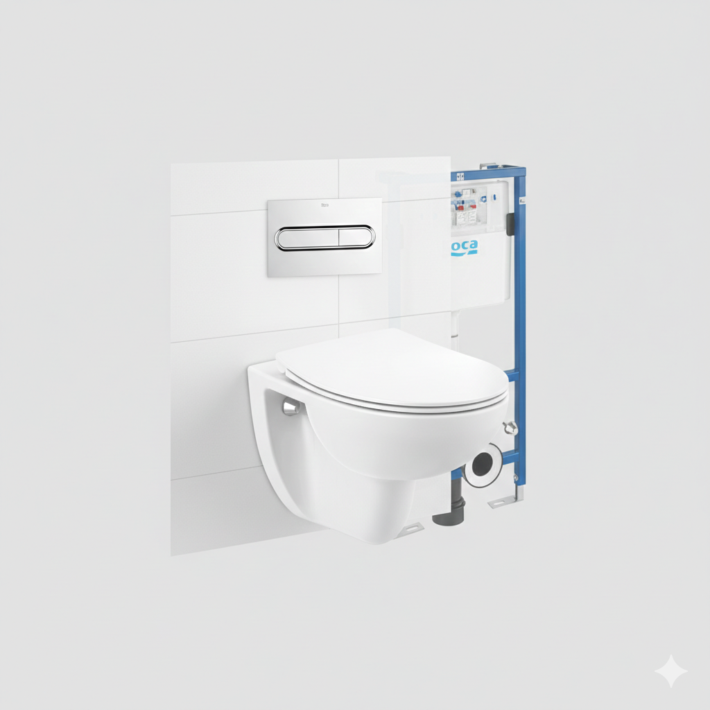 Roca Victoria Wall Hung Rimless Toilet & 820mm Duplo Frame Value Pack