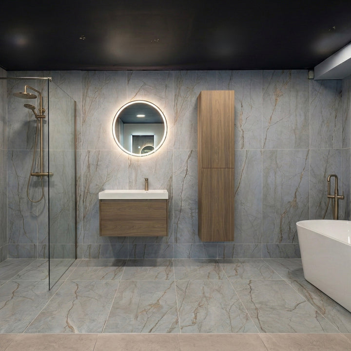 Roma Blue 120x60cm Stone-Effect Porcelain Wall & Floor Tile (Sqy)