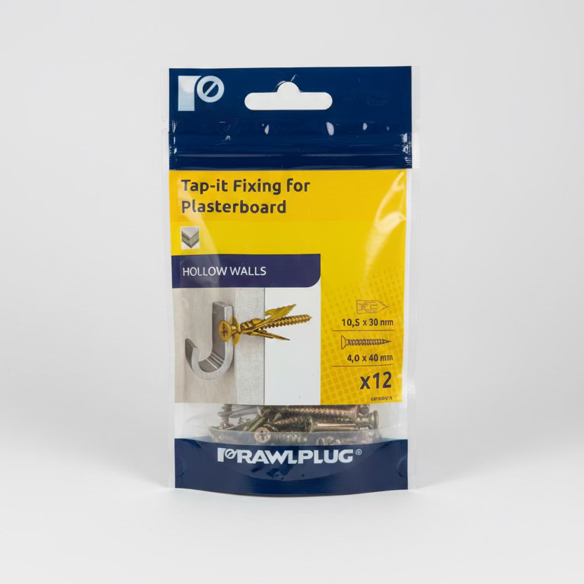 Rawlplug Hammer In Fixing For Plaster Board with Screw (Bag of 12)