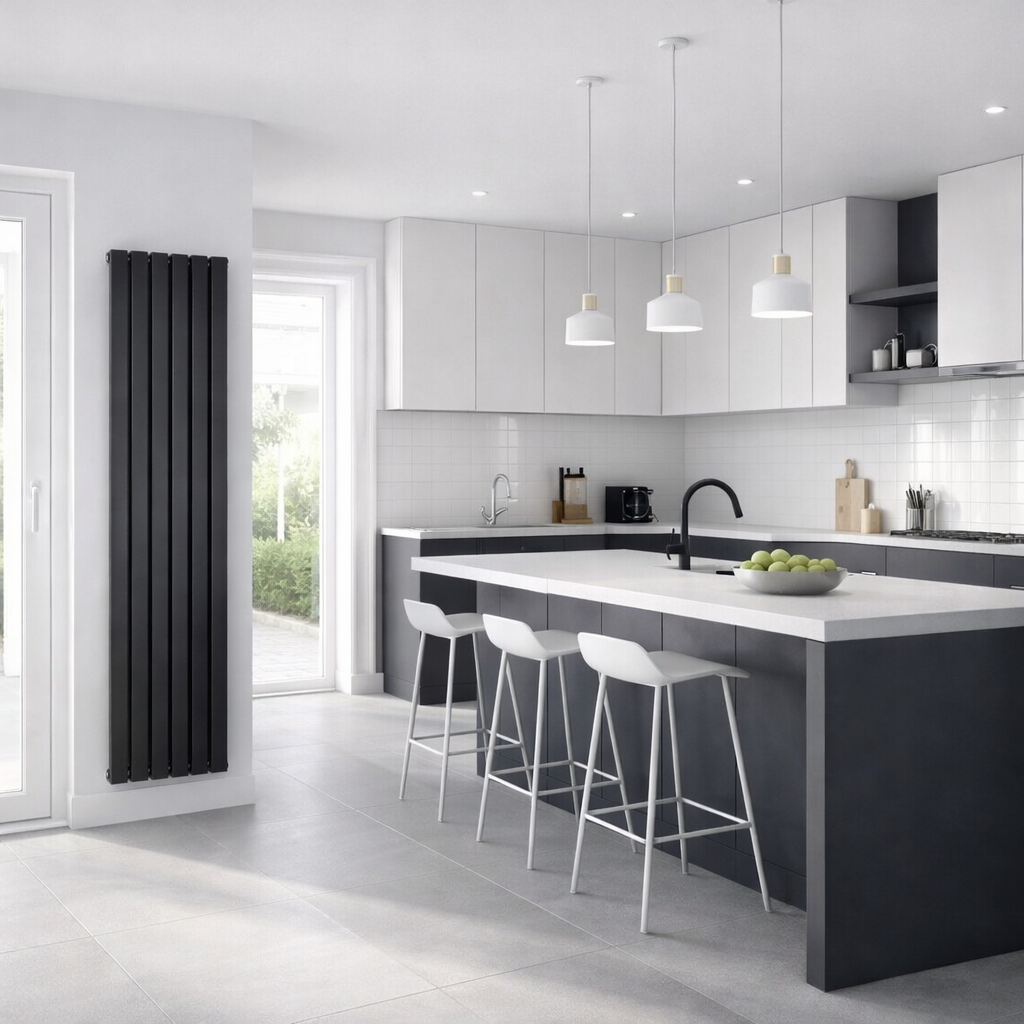 Valerie Vertical Flat Panel Radiator (Matt Black)